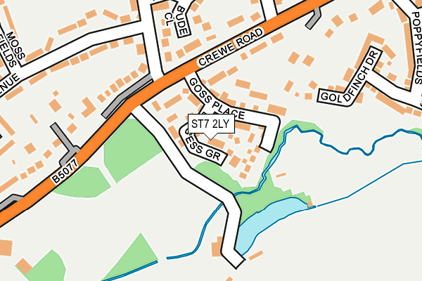 ST7 2LY map - OS OpenMap – Local (Ordnance Survey) ST7 2LY map - OS OpenMap – Local (Ordnance Survey)