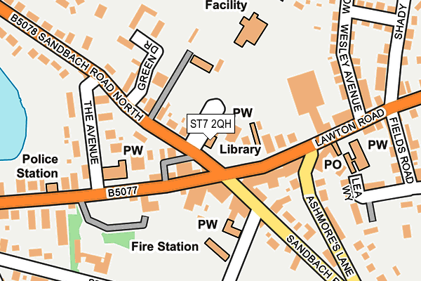 ST7 2QH map - OS OpenMap – Local (Ordnance Survey) ST7 2QH map - OS OpenMap – Local (Ordnance Survey)