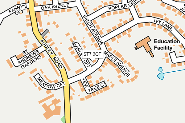 ST7 2QT map - OS OpenMap – Local (Ordnance Survey) ST7 2QT map - OS OpenMap – Local (Ordnance Survey)