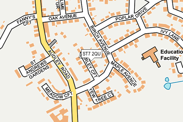 ST7 2QU map - OS OpenMap – Local (Ordnance Survey) ST7 2QU map - OS OpenMap – Local (Ordnance Survey)