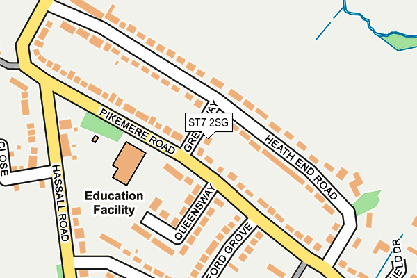 ST7 2SG map - OS OpenMap – Local (Ordnance Survey) ST7 2SG map - OS OpenMap – Local (Ordnance Survey)