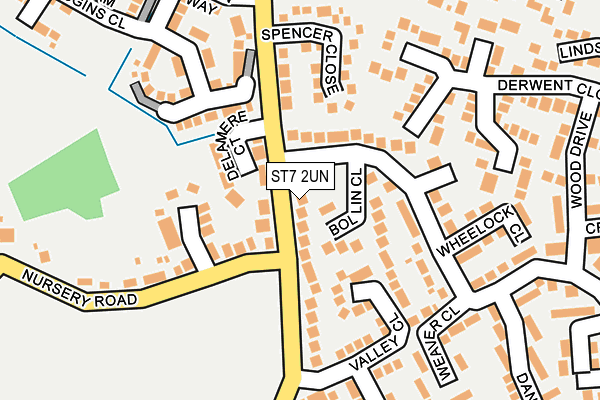 ST7 2UN map - OS OpenMap – Local (Ordnance Survey) ST7 2UN map - OS OpenMap – Local (Ordnance Survey)