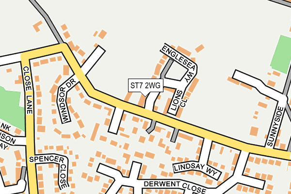 ST7 2WG map - OS OpenMap – Local (Ordnance Survey) ST7 2WG map - OS OpenMap – Local (Ordnance Survey)