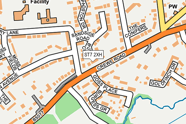 ST7 2XH map - OS OpenMap – Local (Ordnance Survey) ST7 2XH map - OS OpenMap – Local (Ordnance Survey)