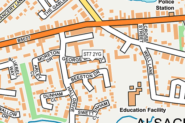 ST7 2YG map - OS OpenMap – Local (Ordnance Survey) ST7 2YG map - OS OpenMap – Local (Ordnance Survey)