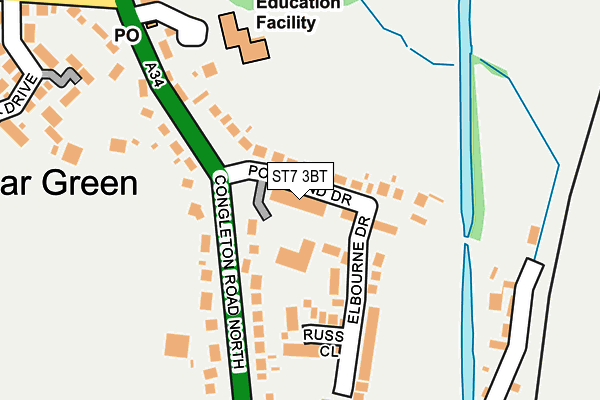 ST7 3BT map - OS OpenMap – Local (Ordnance Survey) ST7 3BT map - OS OpenMap – Local (Ordnance Survey)