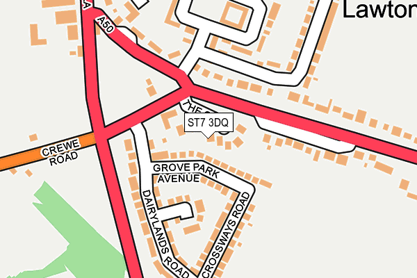 ST7 3DQ map - OS OpenMap – Local (Ordnance Survey) ST7 3DQ map - OS OpenMap – Local (Ordnance Survey)