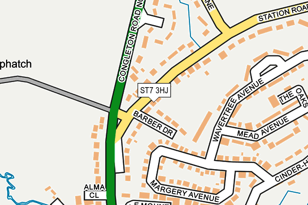 ST7 3HJ map - OS OpenMap – Local (Ordnance Survey) ST7 3HJ map - OS OpenMap – Local (Ordnance Survey)