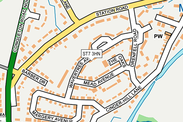 ST7 3HN map - OS OpenMap – Local (Ordnance Survey) ST7 3HN map - OS OpenMap – Local (Ordnance Survey)