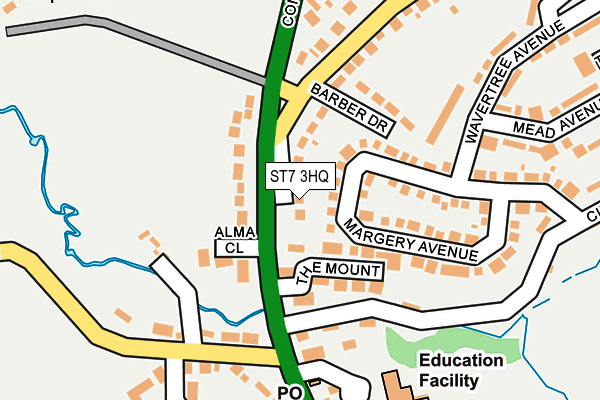 ST7 3HQ map - OS OpenMap – Local (Ordnance Survey) ST7 3HQ map - OS OpenMap – Local (Ordnance Survey)