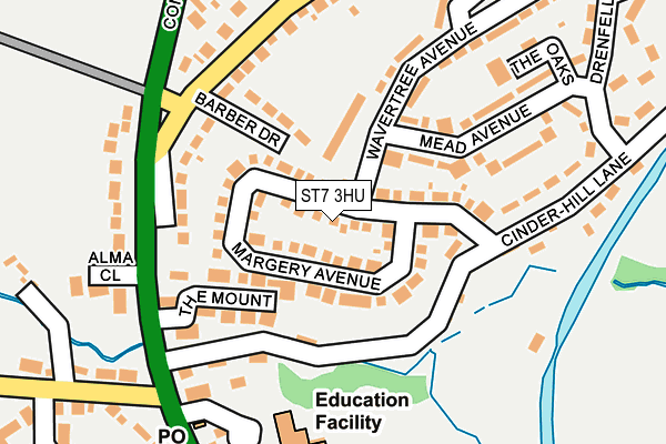 ST7 3HU map - OS OpenMap – Local (Ordnance Survey) ST7 3HU map - OS OpenMap – Local (Ordnance Survey)