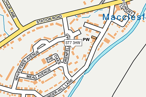 ST7 3HW map - OS OpenMap – Local (Ordnance Survey) ST7 3HW map - OS OpenMap – Local (Ordnance Survey)