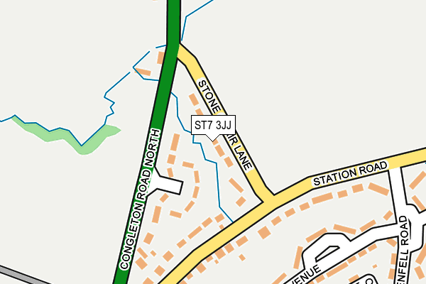 ST7 3JJ map - OS OpenMap – Local (Ordnance Survey) ST7 3JJ map - OS OpenMap – Local (Ordnance Survey)