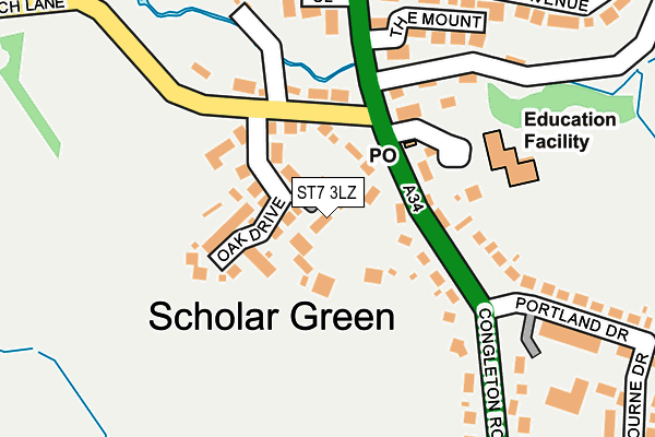 ST7 3LZ map - OS OpenMap – Local (Ordnance Survey) ST7 3LZ map - OS OpenMap – Local (Ordnance Survey)