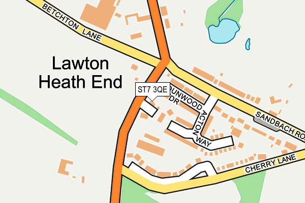 ST7 3QE map - OS OpenMap – Local (Ordnance Survey) ST7 3QE map - OS OpenMap – Local (Ordnance Survey)