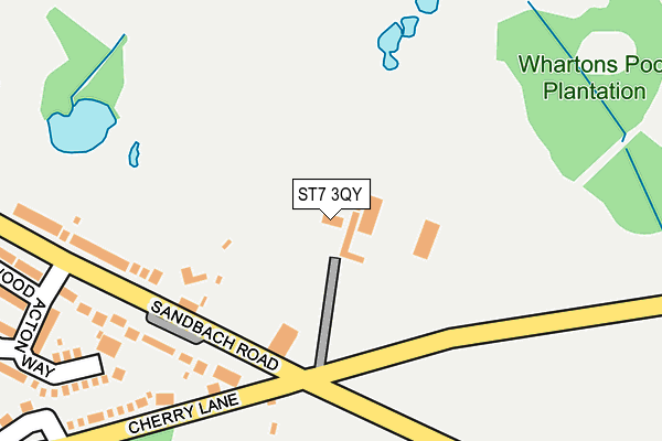 ST7 3QY map - OS OpenMap – Local (Ordnance Survey) ST7 3QY map - OS OpenMap – Local (Ordnance Survey)