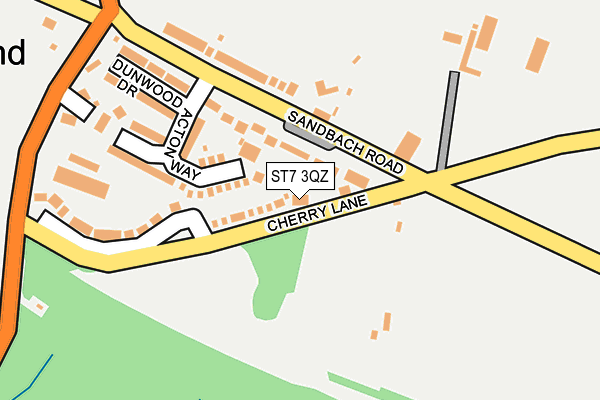 ST7 3QZ map - OS OpenMap – Local (Ordnance Survey) ST7 3QZ map - OS OpenMap – Local (Ordnance Survey)