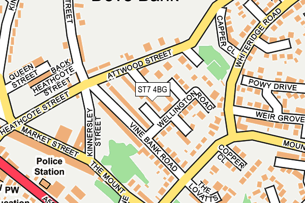 ST7 4BG map - OS OpenMap – Local (Ordnance Survey) ST7 4BG map - OS OpenMap – Local (Ordnance Survey)