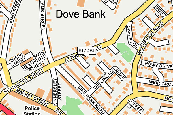 ST7 4BJ map - OS OpenMap – Local (Ordnance Survey) ST7 4BJ map - OS OpenMap – Local (Ordnance Survey)