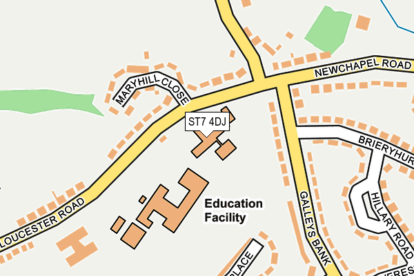 ST7 4DJ map - OS OpenMap – Local (Ordnance Survey) ST7 4DJ map - OS OpenMap – Local (Ordnance Survey)
