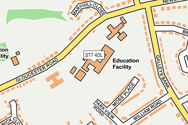 ST7 4DL map - OS OpenMap – Local (Ordnance Survey) ST7 4DL map - OS OpenMap – Local (Ordnance Survey)