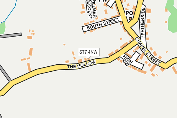 ST7 4NW map - OS OpenMap – Local (Ordnance Survey)