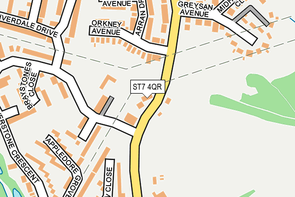 ST7 4QR map - OS OpenMap – Local (Ordnance Survey) ST7 4QR map - OS OpenMap – Local (Ordnance Survey)