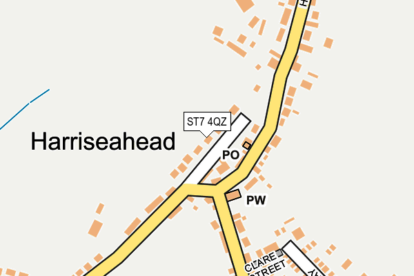 ST7 4QZ map - OS OpenMap – Local (Ordnance Survey)