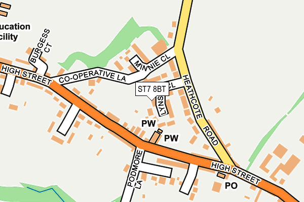 ST7 8BT map - OS OpenMap – Local (Ordnance Survey) ST7 8BT map - OS OpenMap – Local (Ordnance Survey)