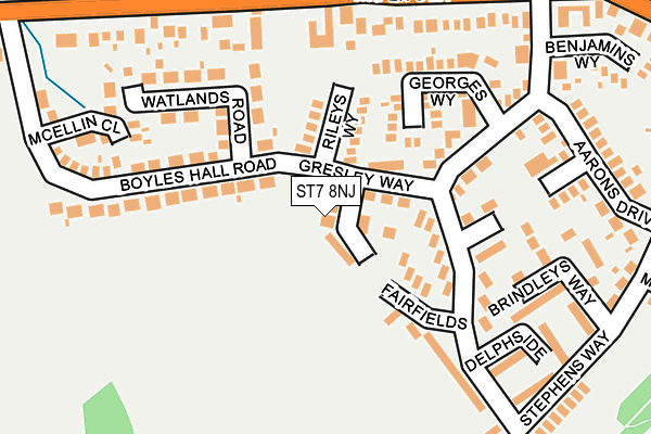 ST7 8NJ map - OS OpenMap – Local (Ordnance Survey) ST7 8NJ map - OS OpenMap – Local (Ordnance Survey)