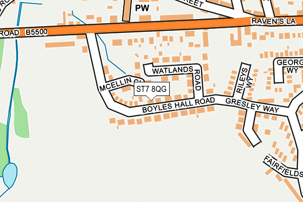 ST7 8QG map - OS OpenMap – Local (Ordnance Survey) ST7 8QG map - OS OpenMap – Local (Ordnance Survey)