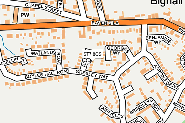 ST7 8QS map - OS OpenMap – Local (Ordnance Survey) ST7 8QS map - OS OpenMap – Local (Ordnance Survey)