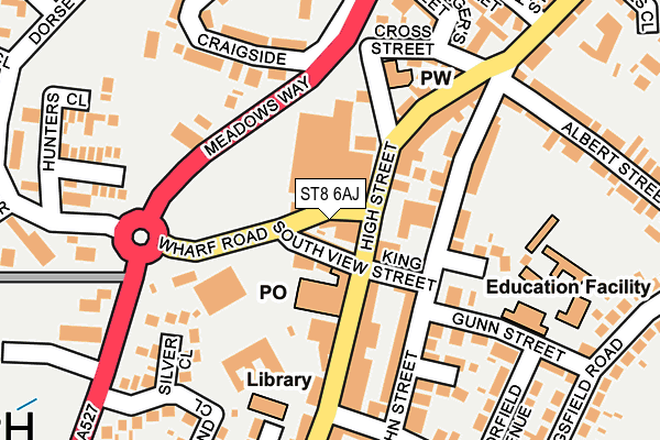 ST8 6AJ map - OS OpenMap – Local (Ordnance Survey) ST8 6AJ map - OS OpenMap – Local (Ordnance Survey)