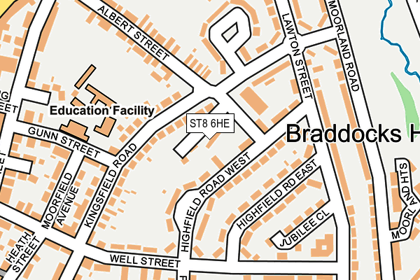 ST8 6HE map - OS OpenMap – Local (Ordnance Survey) ST8 6HE map - OS OpenMap – Local (Ordnance Survey)