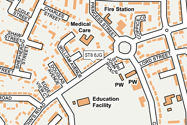 ST8 6JG map - OS OpenMap – Local (Ordnance Survey) ST8 6JG map - OS OpenMap – Local (Ordnance Survey)