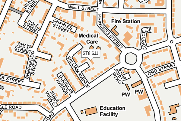 ST8 6JJ map - OS OpenMap – Local (Ordnance Survey) ST8 6JJ map - OS OpenMap – Local (Ordnance Survey)