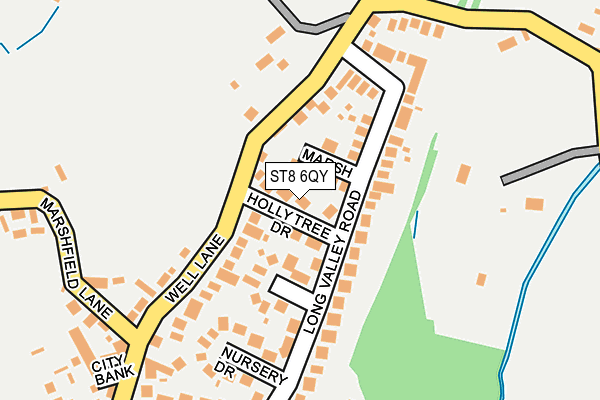 ST8 6QY map - OS OpenMap – Local (Ordnance Survey) ST8 6QY map - OS OpenMap – Local (Ordnance Survey)