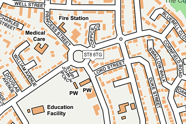 ST8 6TG map - OS OpenMap – Local (Ordnance Survey) ST8 6TG map - OS OpenMap – Local (Ordnance Survey)