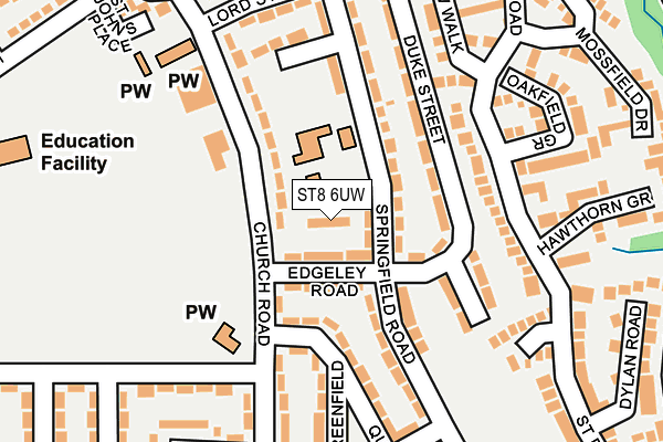 ST8 6UW map - OS OpenMap – Local (Ordnance Survey) ST8 6UW map - OS OpenMap – Local (Ordnance Survey)