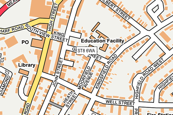 ST8 6WA map - OS OpenMap – Local (Ordnance Survey) ST8 6WA map - OS OpenMap – Local (Ordnance Survey)