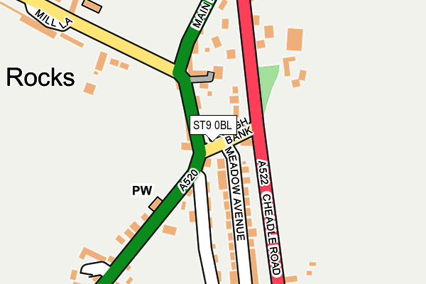 ST9 0BL map - OS OpenMap – Local (Ordnance Survey) ST9 0BL map - OS OpenMap – Local (Ordnance Survey)