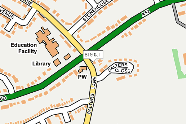 ST9 0JT map - OS OpenMap – Local (Ordnance Survey) ST9 0JT map - OS OpenMap – Local (Ordnance Survey)