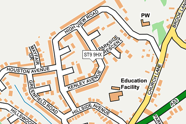 ST9 9HX map - OS OpenMap – Local (Ordnance Survey) ST9 9HX map - OS OpenMap – Local (Ordnance Survey)