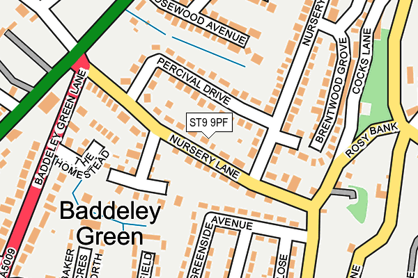 ST9 9PF map - OS OpenMap – Local (Ordnance Survey) ST9 9PF map - OS OpenMap – Local (Ordnance Survey)