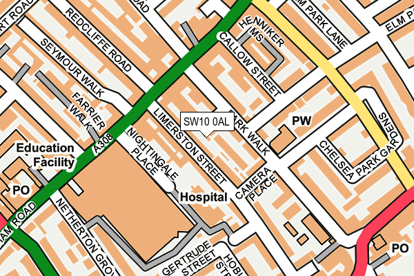 SW10 0AL map - OS OpenMap – Local (Ordnance Survey) SW10 0AL map - OS OpenMap – Local (Ordnance Survey)