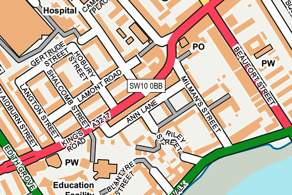 SW10 0BB map - OS OpenMap – Local (Ordnance Survey) SW10 0BB map - OS OpenMap – Local (Ordnance Survey)