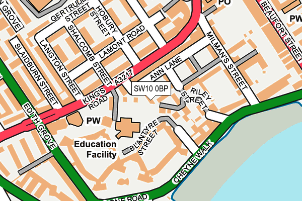 SW10 0BP map - OS OpenMap – Local (Ordnance Survey) SW10 0BP map - OS OpenMap – Local (Ordnance Survey)