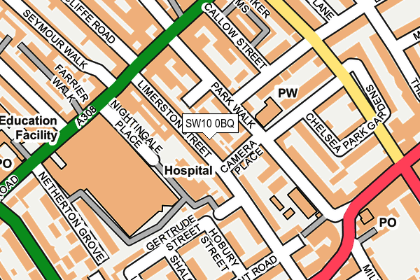 SW10 0BQ map - OS OpenMap – Local (Ordnance Survey)