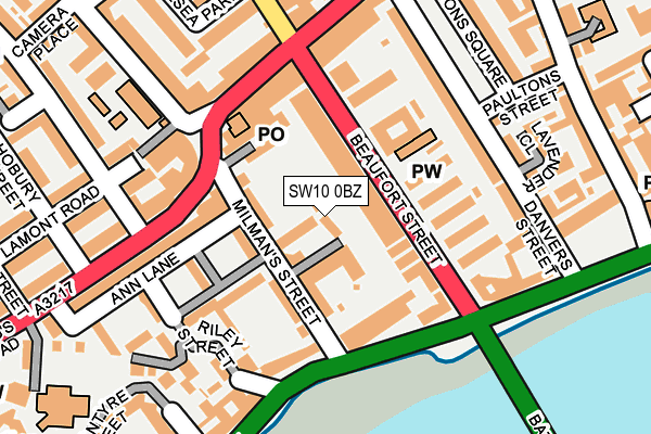 SW10 0BZ map - OS OpenMap – Local (Ordnance Survey) SW10 0BZ map - OS OpenMap – Local (Ordnance Survey)