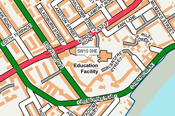 SW10 0HE map - OS OpenMap – Local (Ordnance Survey) SW10 0HE map - OS OpenMap – Local (Ordnance Survey)